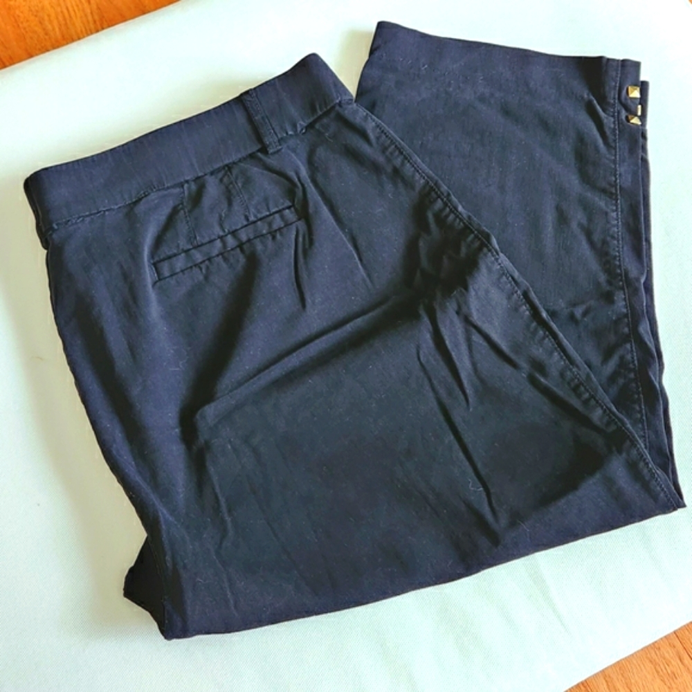 Briggs New York Black Capris with Small Side Studs